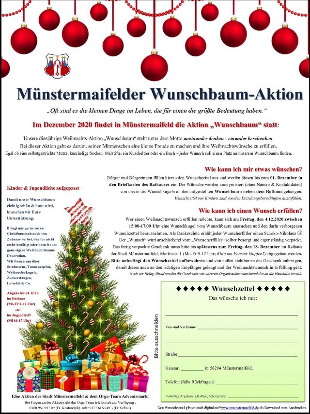 wunschbaumaktion2020 münstermaifeld